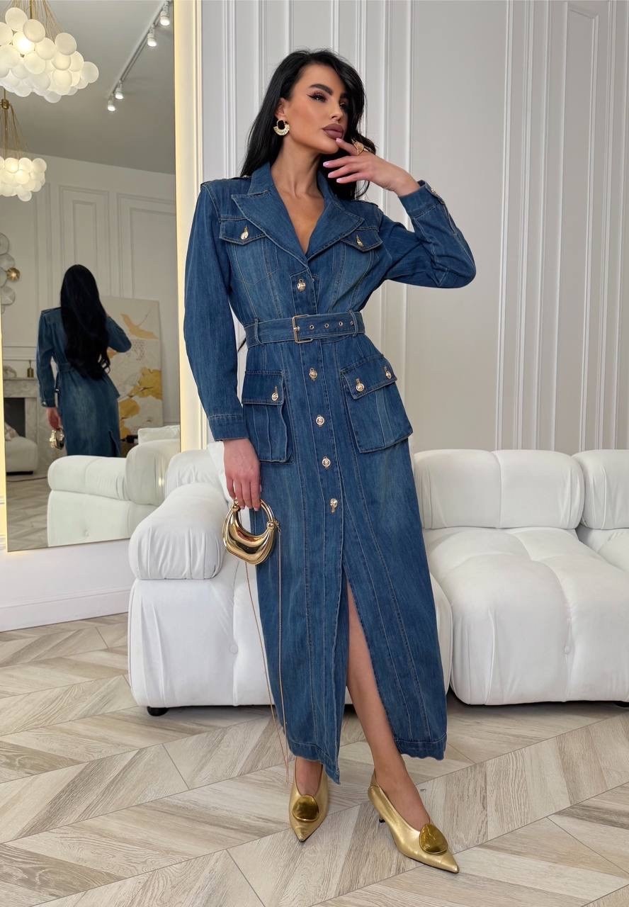 джинсовое платье женское,джинсовое платье,джинсовое платье-рубашка длины миди,джинсовое платье 2025,джинсовое платье рубашка