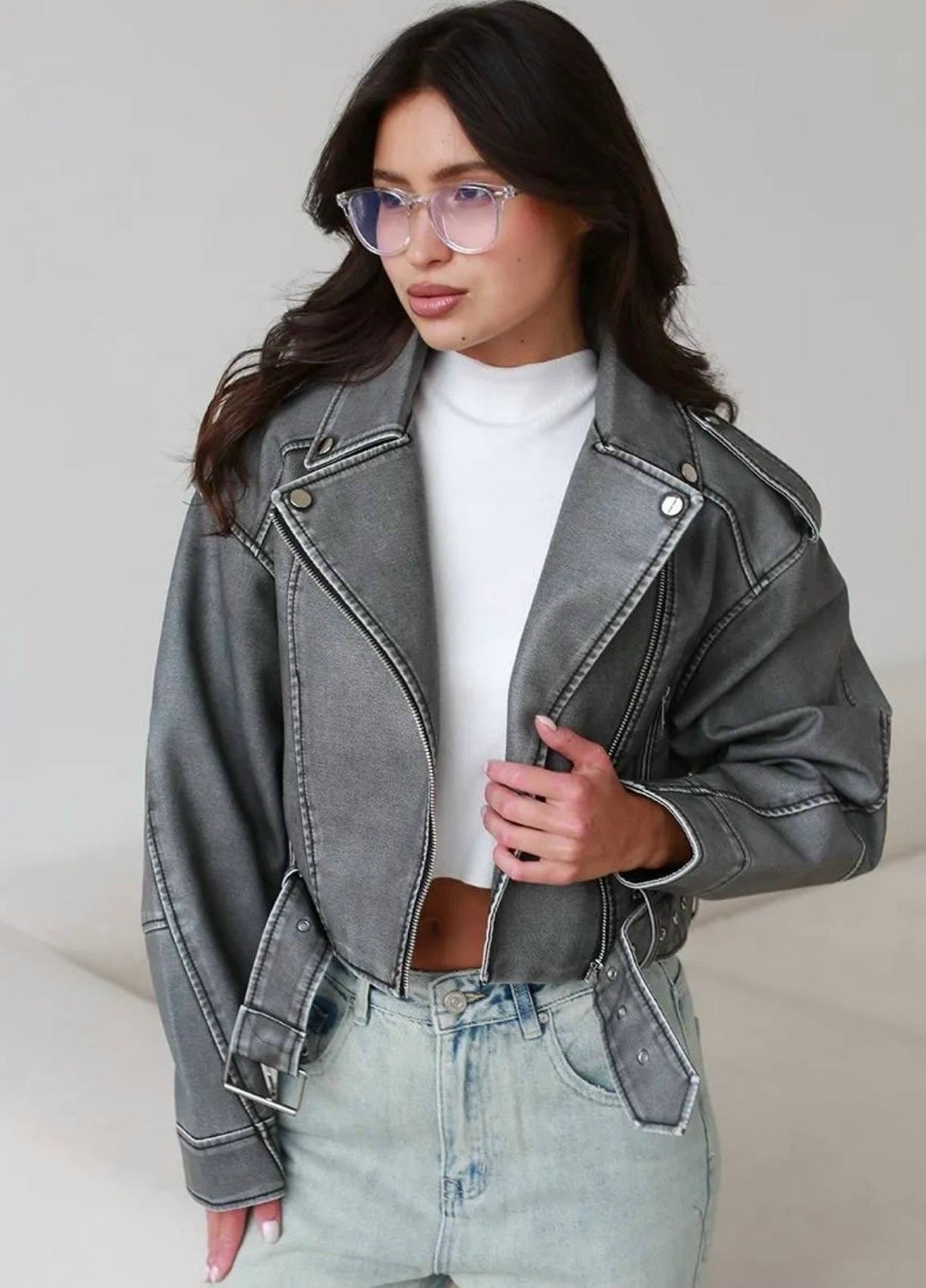 куртка косуха оверсайз,кожаная косуха оверсайз,косуха винтажная кожаная куртка серая оверсайз mony,косуха винтажная куртка кожаная oversize серая monyken,кожаная куртка женская оверсайз