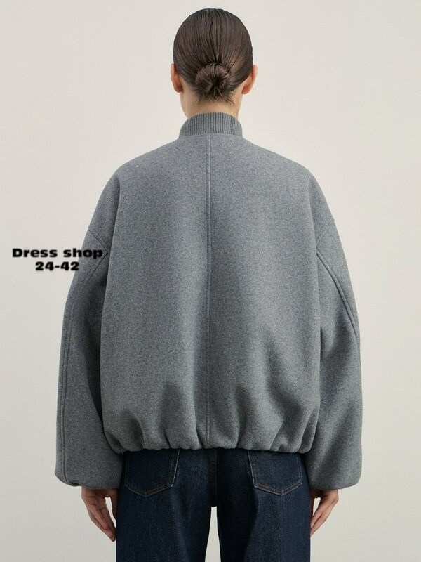 куртка-бомбер оверсайз из пальтовой ткани zarina,куртка-бомбер оверсайз из пальтовой ткани,куртка осенняя бомбер оверсайз на молнии с резинкой по низу zarina,куртка-бомбер оверсайз из пальтовой ткани