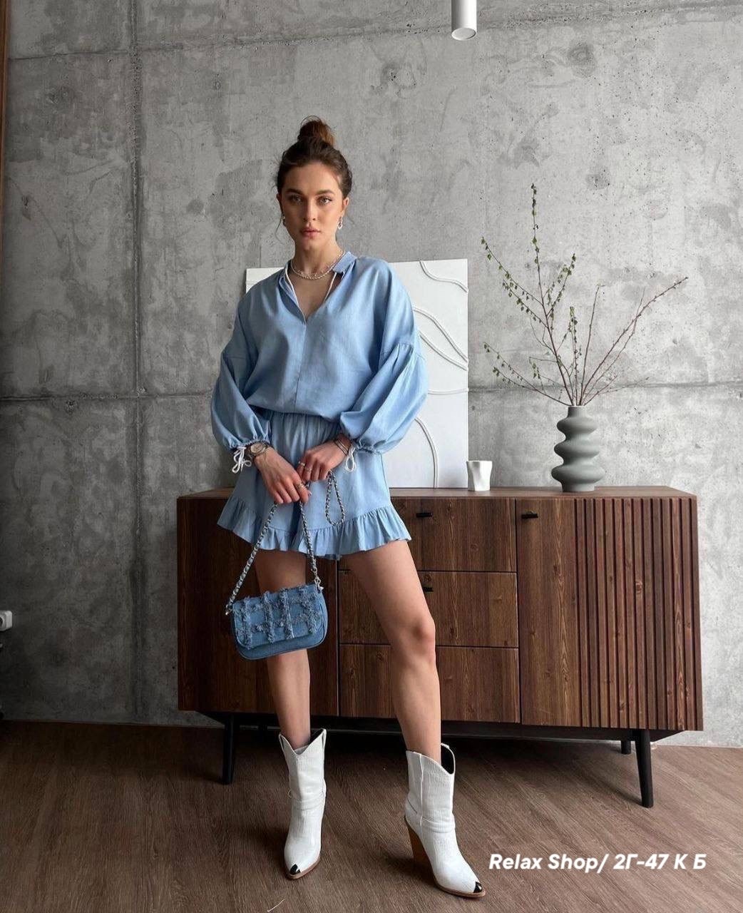 летний костюм из льна,льняной костюм,летние костюмы женские,блузка с завязками,льняной костюм с шортами