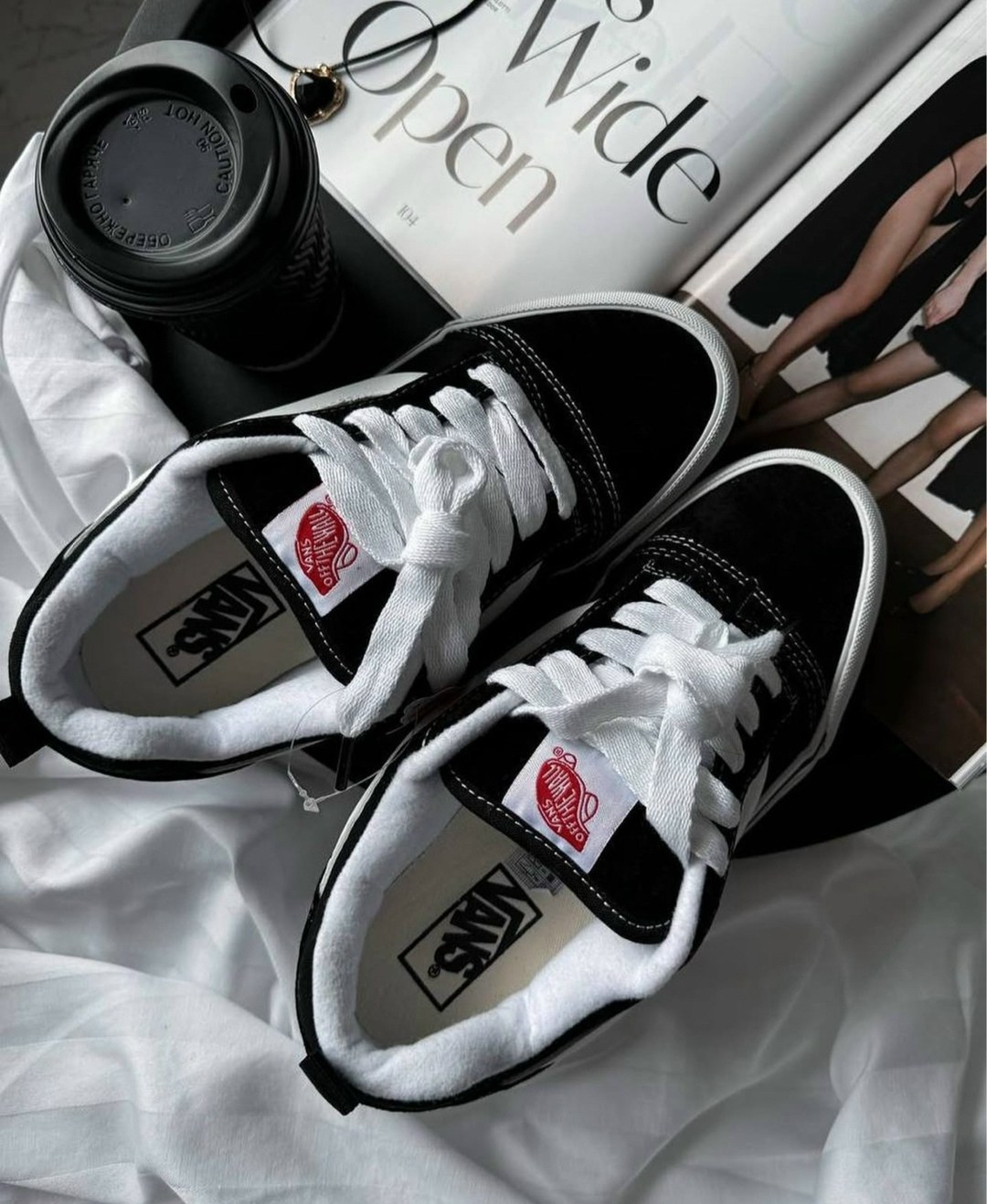 ,кеды vans,женские кроссовки,кеды vans knu school ванс дутый черный,женские кеды vans knu skool black white premium