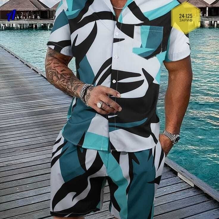 рубашка пляжная мужская,мужская рубашка с короткими рукавами,мужские летние костюмы,мужская гавайская рубашка,мужская мода