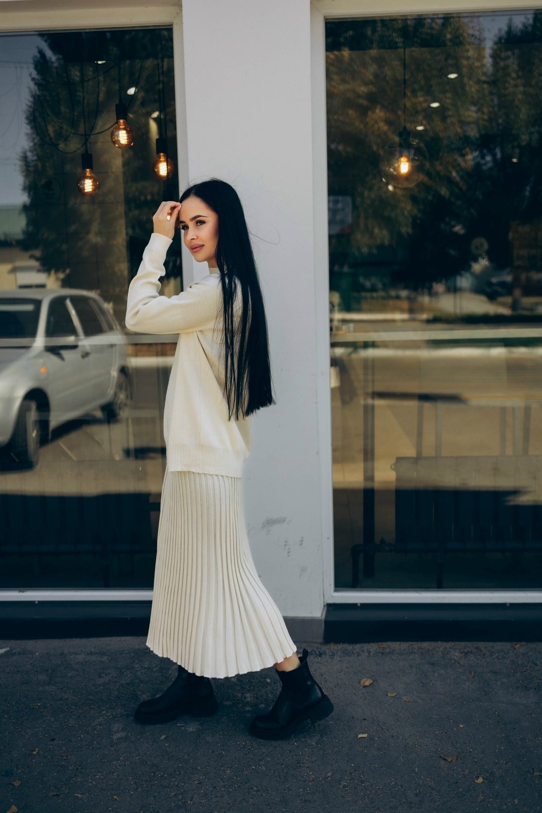 костюм белый,женский костюм,костюм молочный,костюм бежевый,костюм двойка с юбкой вязаный трикотажный теплый paulina brands