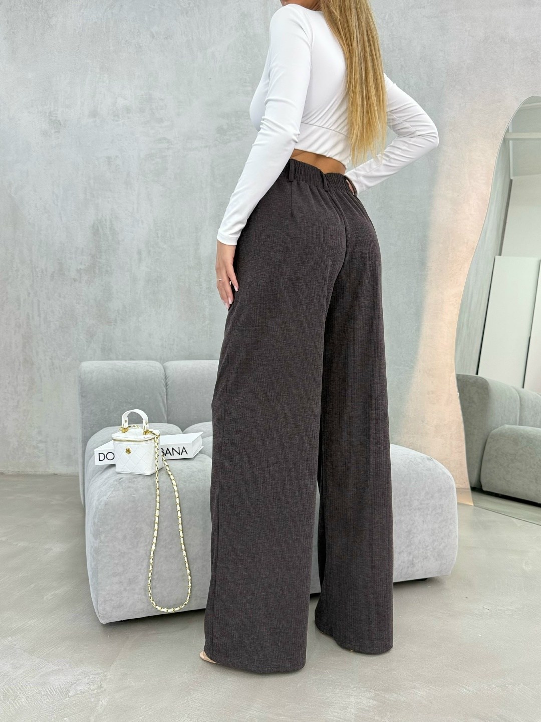 брюки палаццо kiazo размер 42 серый,серые брюки палаццо,брюки палаццо светло-серые,женские брюки палаццо теплые серые,брюки палаццо