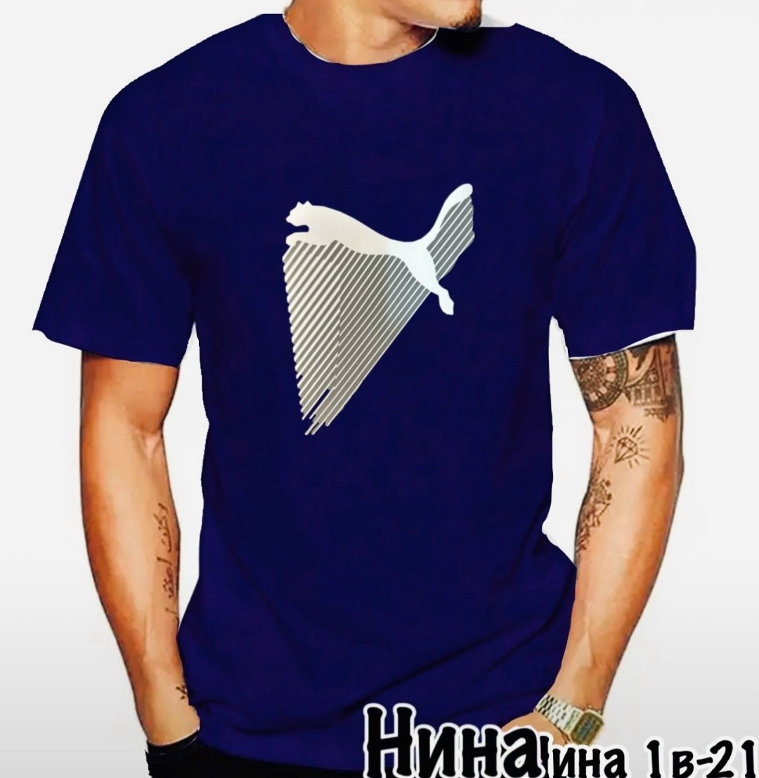 мужская футболка,футболка,футболки для мужчин,мужские футболки ,футболка пума синяя мужская