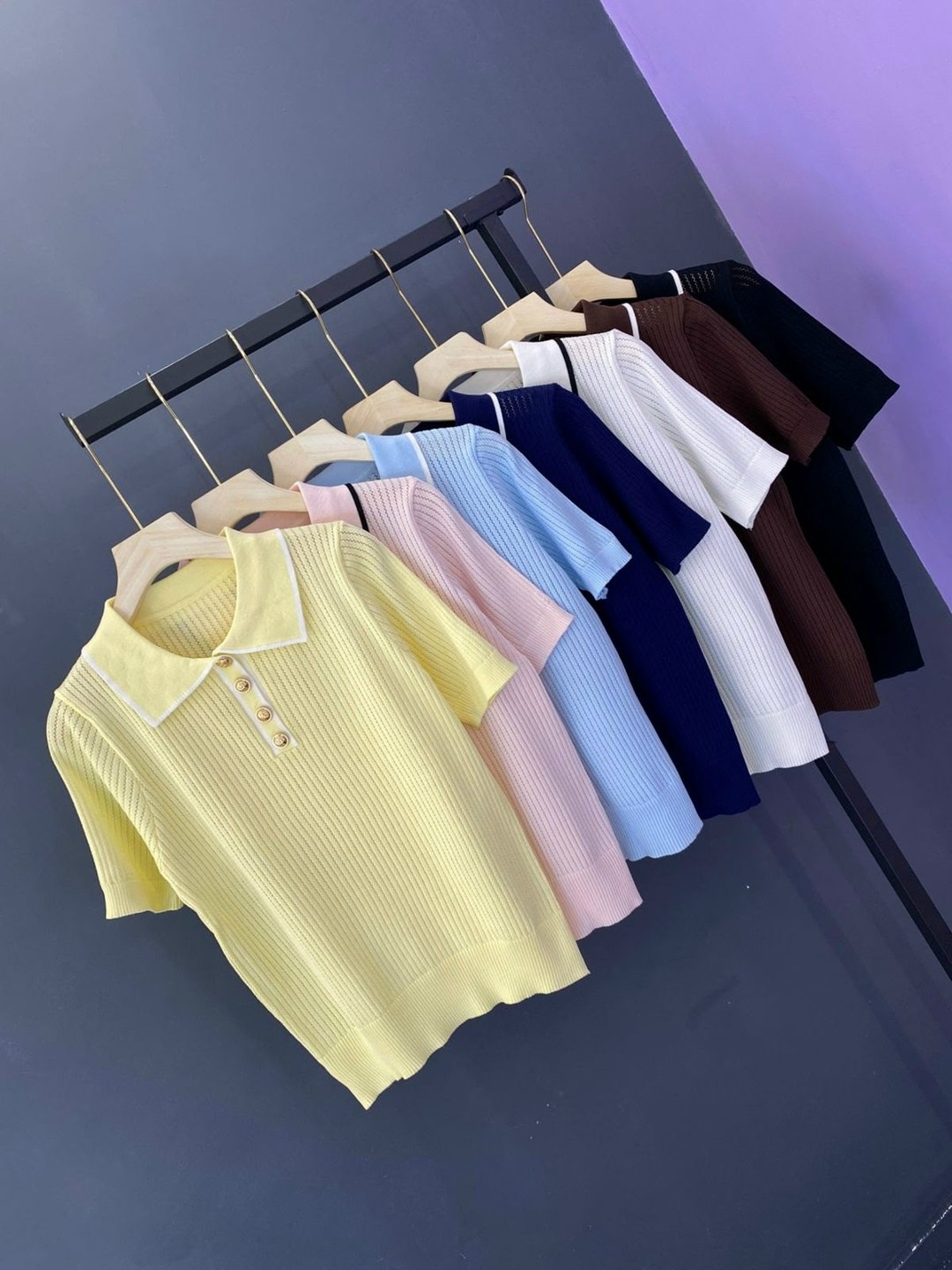 кофточки,кофта женская,кофточка на замке,вязаная футболка поло на пуговицах kosheleva 365142408,кофта поло с пуговицей