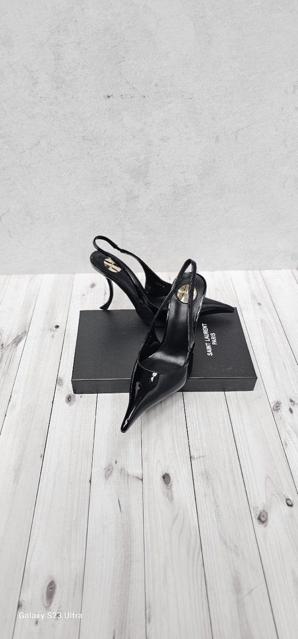 туфли saint laurent,туфли-лодочки saint laurent lee slingback из лакированной кожи,yves saint laurent туфли,saint laurent туфли-лодочки blake из лакированной кожи с открытой пяткой,