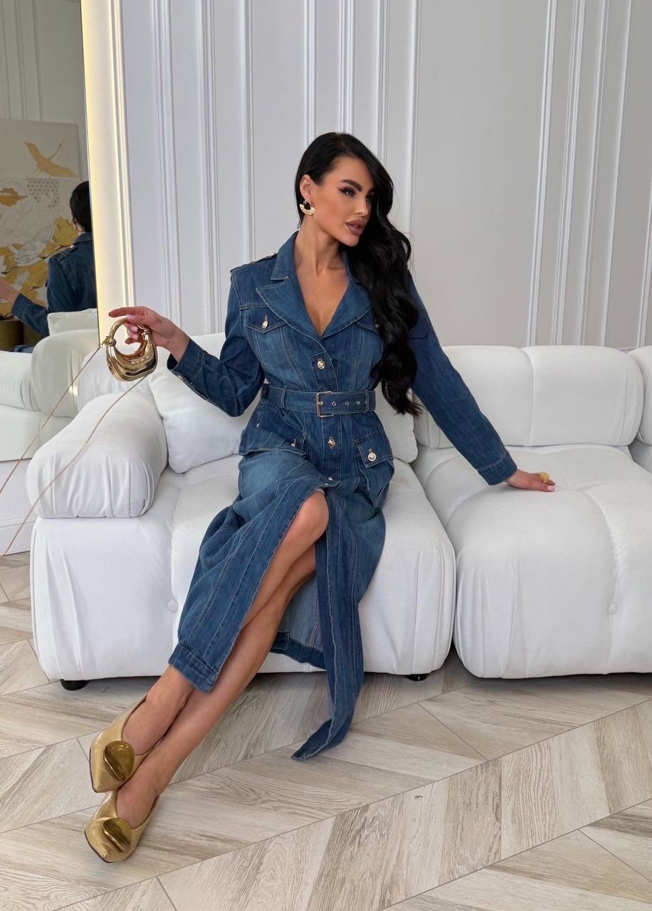 джинсовое платье женское,джинсовое платье,джинсовое платье-рубашка длины миди,джинсовое платье 2025,джинсовое платье рубашка