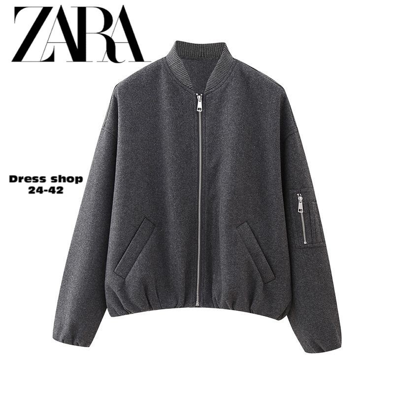 куртка-бомбер оверсайз из пальтовой ткани zarina,куртка-бомбер оверсайз из пальтовой ткани,куртка осенняя бомбер оверсайз на молнии с резинкой по низу zarina,куртка-бомбер оверсайз из пальтовой ткани