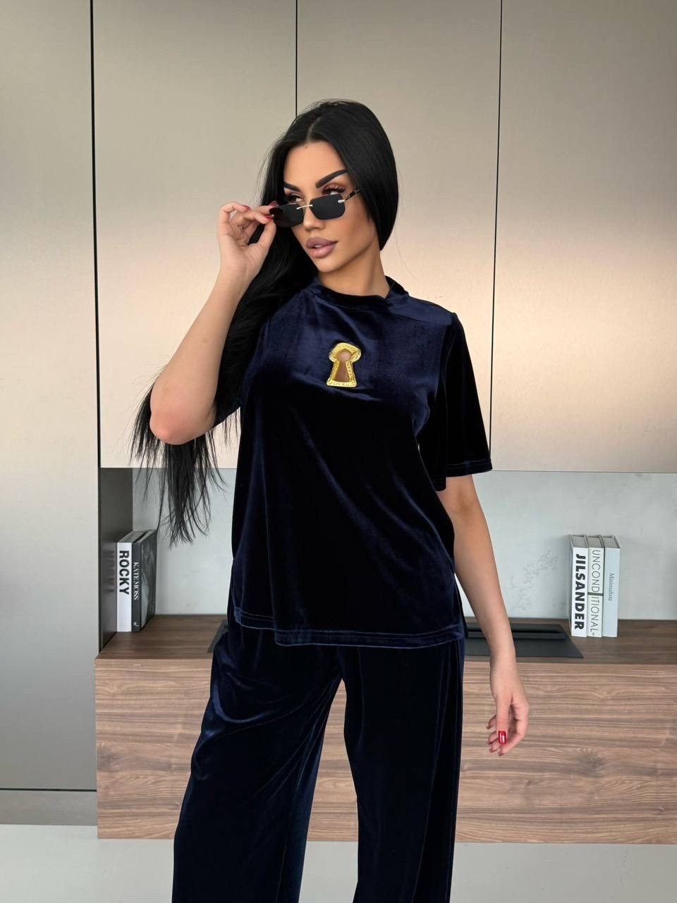 брюки мокко looklikecat 06676420,костюм женский,велюровый костюм,женский велюровый костюм,костюм с брюками