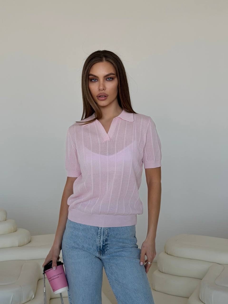 женская кофта,кофта поло,женская трикотажная кофта,кофточка,розовая кофта