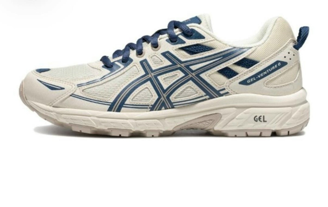 кроссовки asics gel-venture 6,asics gel venture 6,мужские кроссовки asics gel-venture 6,asics gel-venture 6 'cream white blue',кроссовки asics gel venture 6 серый синий