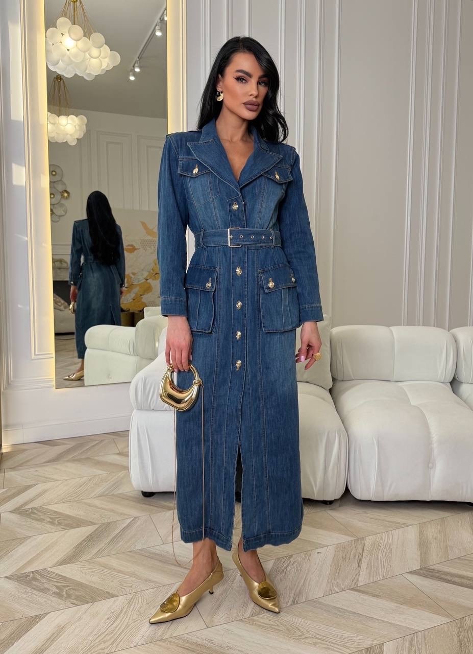 джинсовое платье женское,джинсовое платье,джинсовое платье-рубашка длины миди,джинсовое платье 2025,джинсовое платье рубашка