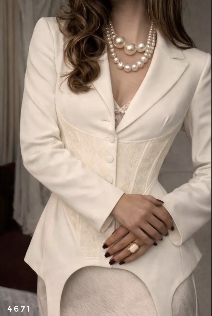 элегантные наряды,женские наряды,свадебное платье с жакетом,женские костюмы