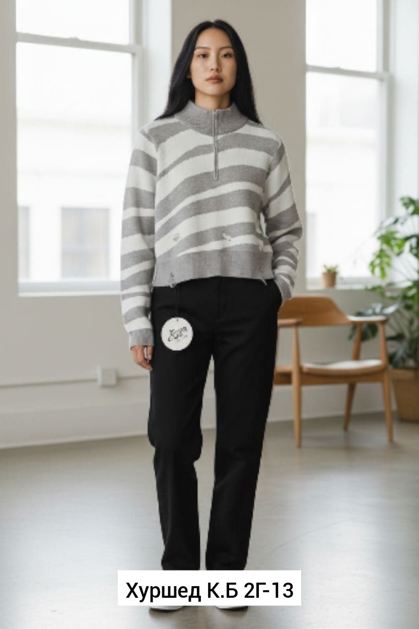 женская кофта,брюки прямые,джемпер в полоску,джемпер с воротником,свитер серый