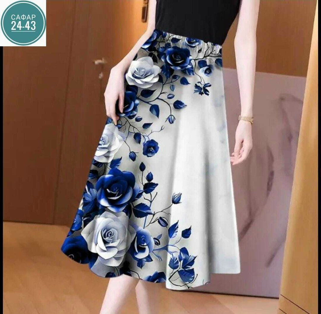 женская юбка с принтом,юбка с принтом,юбка женская,юбка большого размера женская,юбка средней длины