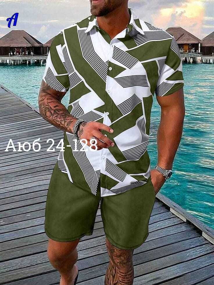 костюм летний мужской,костюм рубашка и шорты,мужская мода,костюм стильный,мужской летний комплект