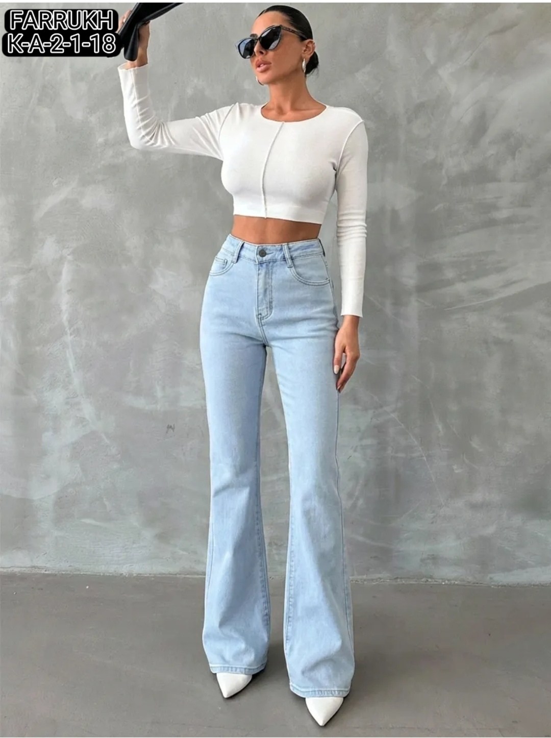 джинсы клеш с высокой посадкой glanada,джинсы клеш женские,женские джинсы,джинсы клёш,джинсы женские прямые