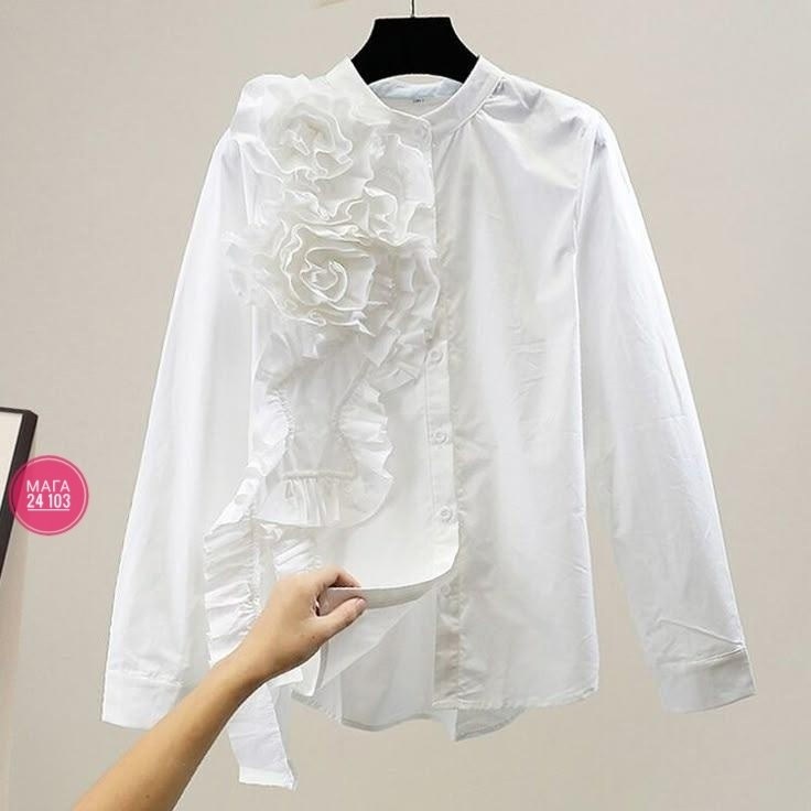 блузка с оборками,голубая блузка,блузка с рюшами,рубашка с рюшами