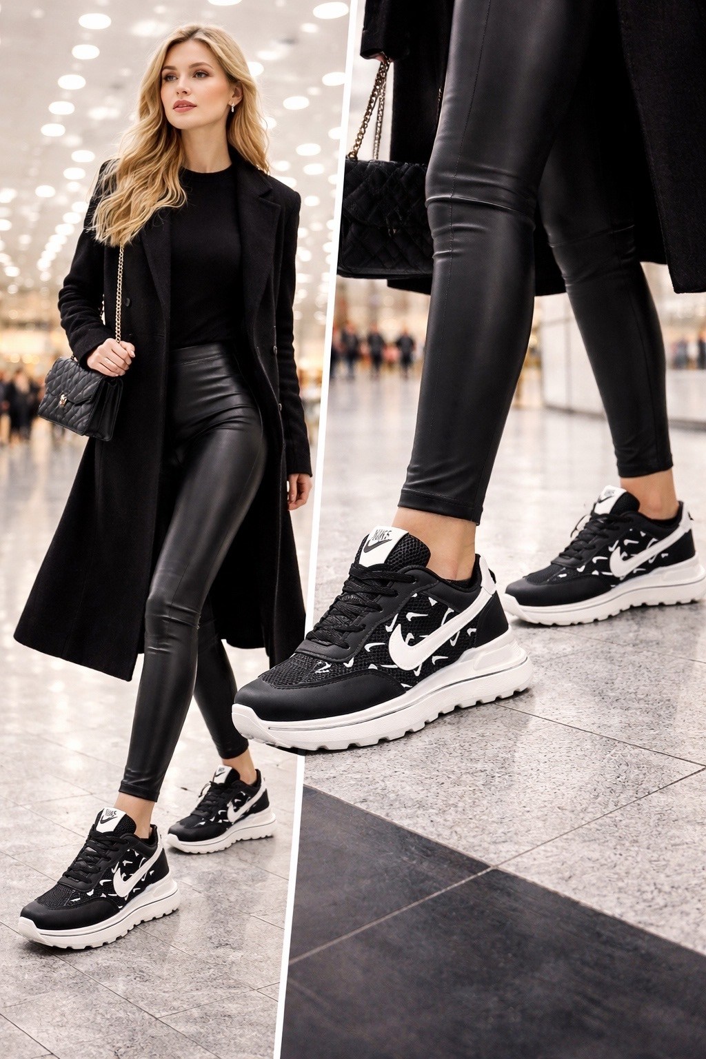 кроссовки найк женские черные на белой подошве,кроссовки женскиe,кроссовки,кроссовки повседневные женские,кроссовки для женщин