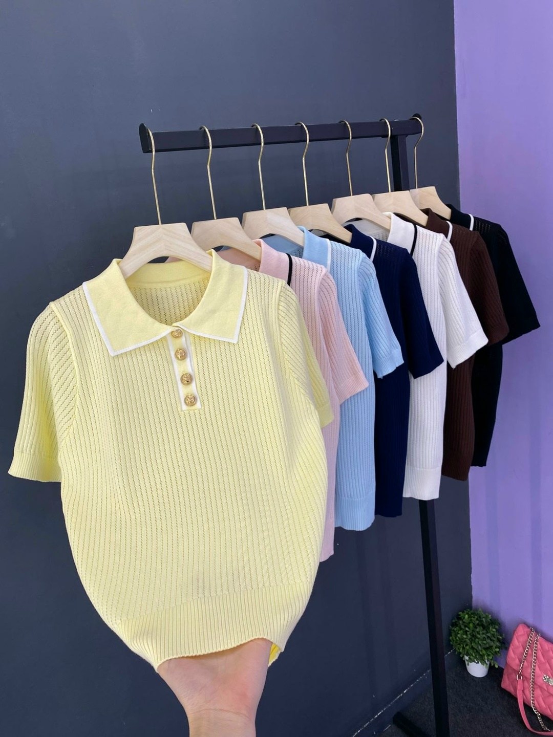 кофточки,кофта женская,кофточка на замке,вязаная футболка поло на пуговицах kosheleva 365142408,кофта поло с пуговицей