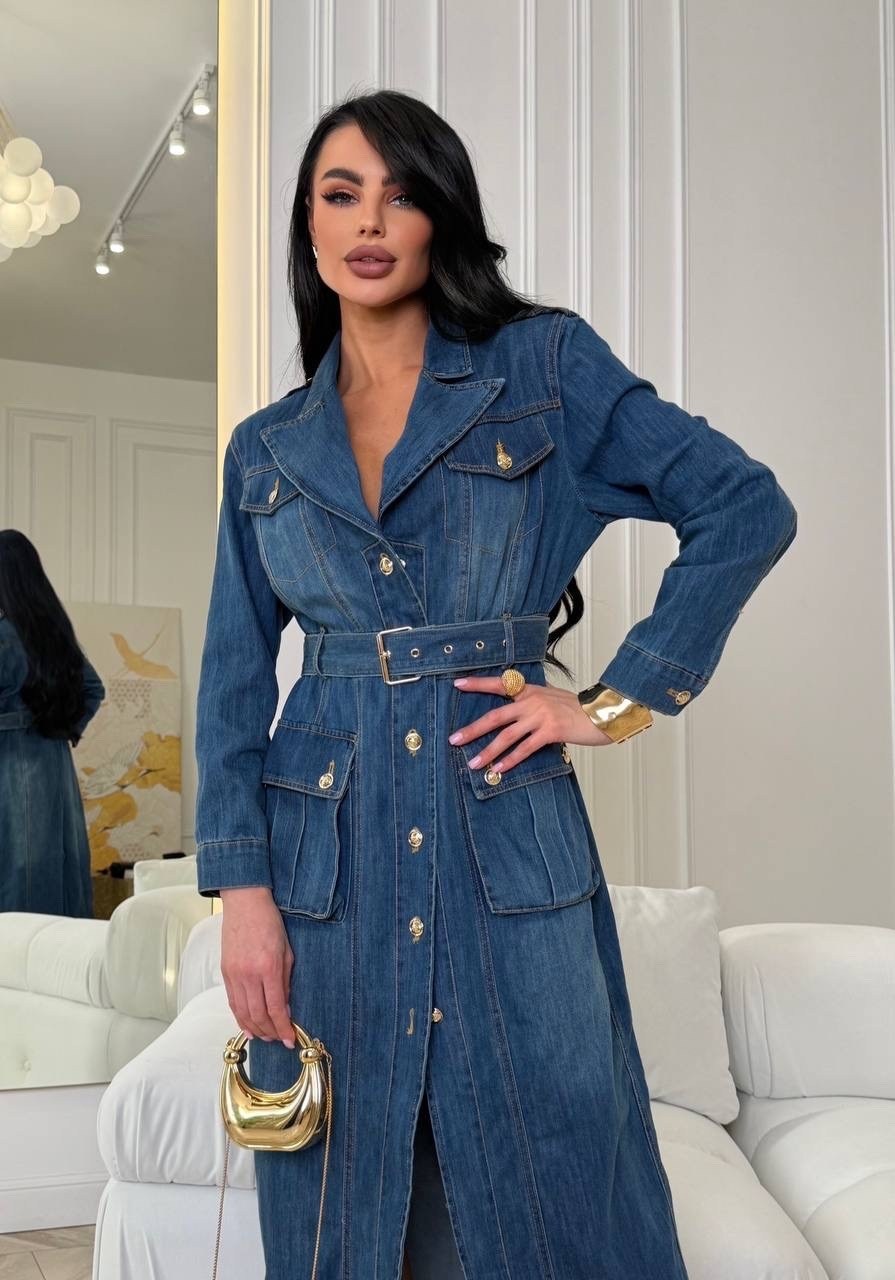 джинсовое платье женское,джинсовое платье,джинсовое платье-рубашка длины миди,джинсовое платье 2025,джинсовое платье рубашка