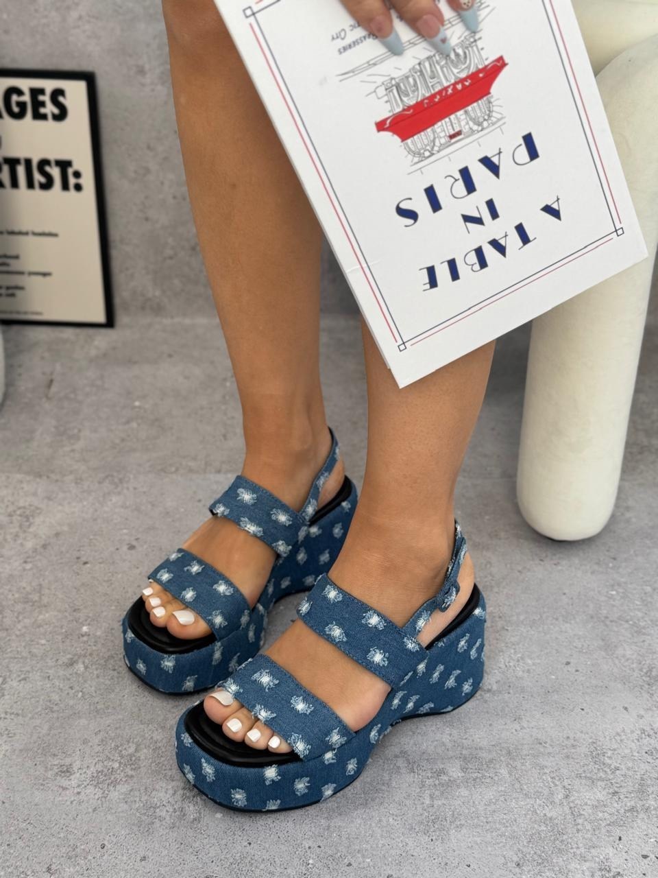 ,босоножки на платформе,босоножки женские,джинсовые босоножки,сандалии босоножки