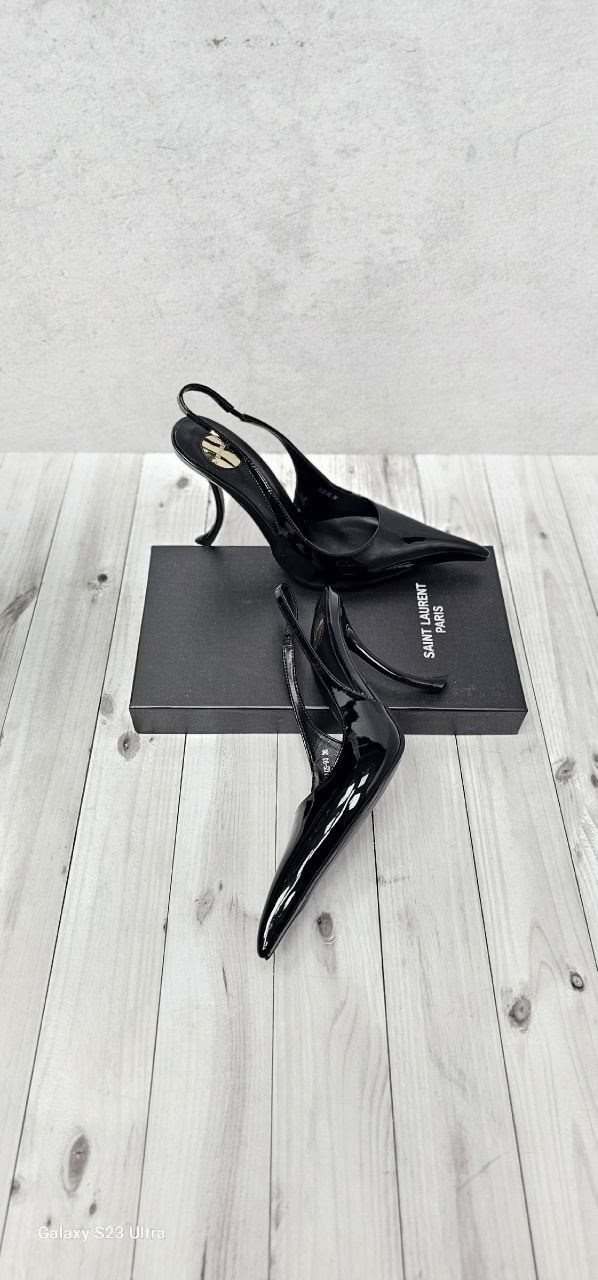 туфли saint laurent,туфли-лодочки saint laurent lee slingback из лакированной кожи,yves saint laurent туфли,saint laurent туфли-лодочки blake из лакированной кожи с открытой пяткой,