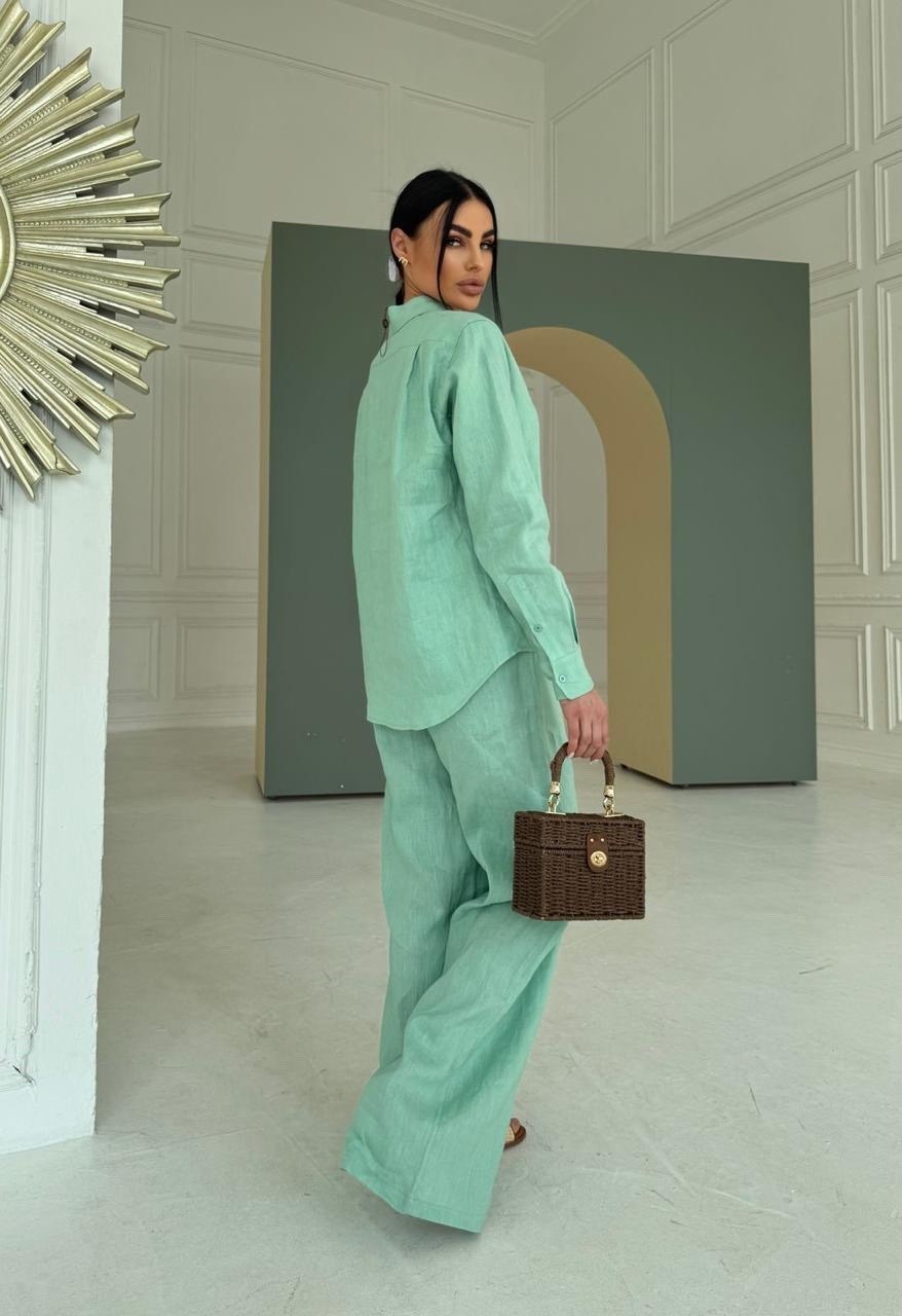 мятный костюм женский,костюм классический,костюм классический женский,брючный костюм летний,стильные костюмы