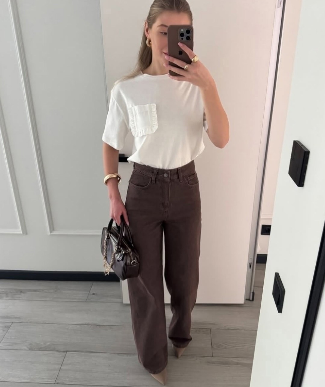 коричневые джинсы широкие,коричневые джинсы,коричневые джинсы женские широкие,коричневые джинсы женские,летние женские коричневые джинсы с высокой талией