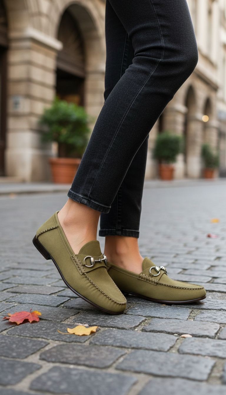 лоферы женские,лоферы закрытые,женские мокасины,женская ,зеленые лоферы