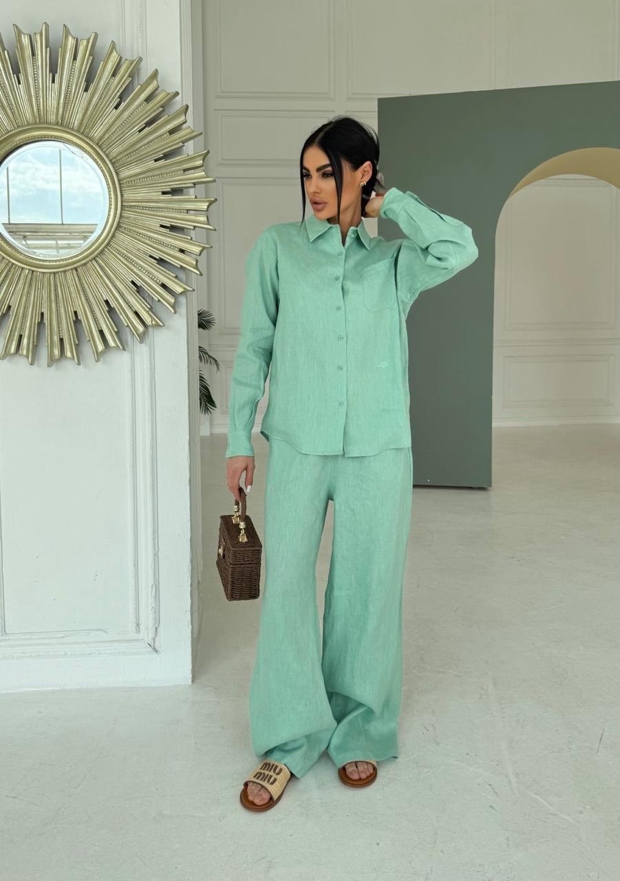 мятный костюм женский,костюм классический,костюм классический женский,брючный костюм летний,стильные костюмы