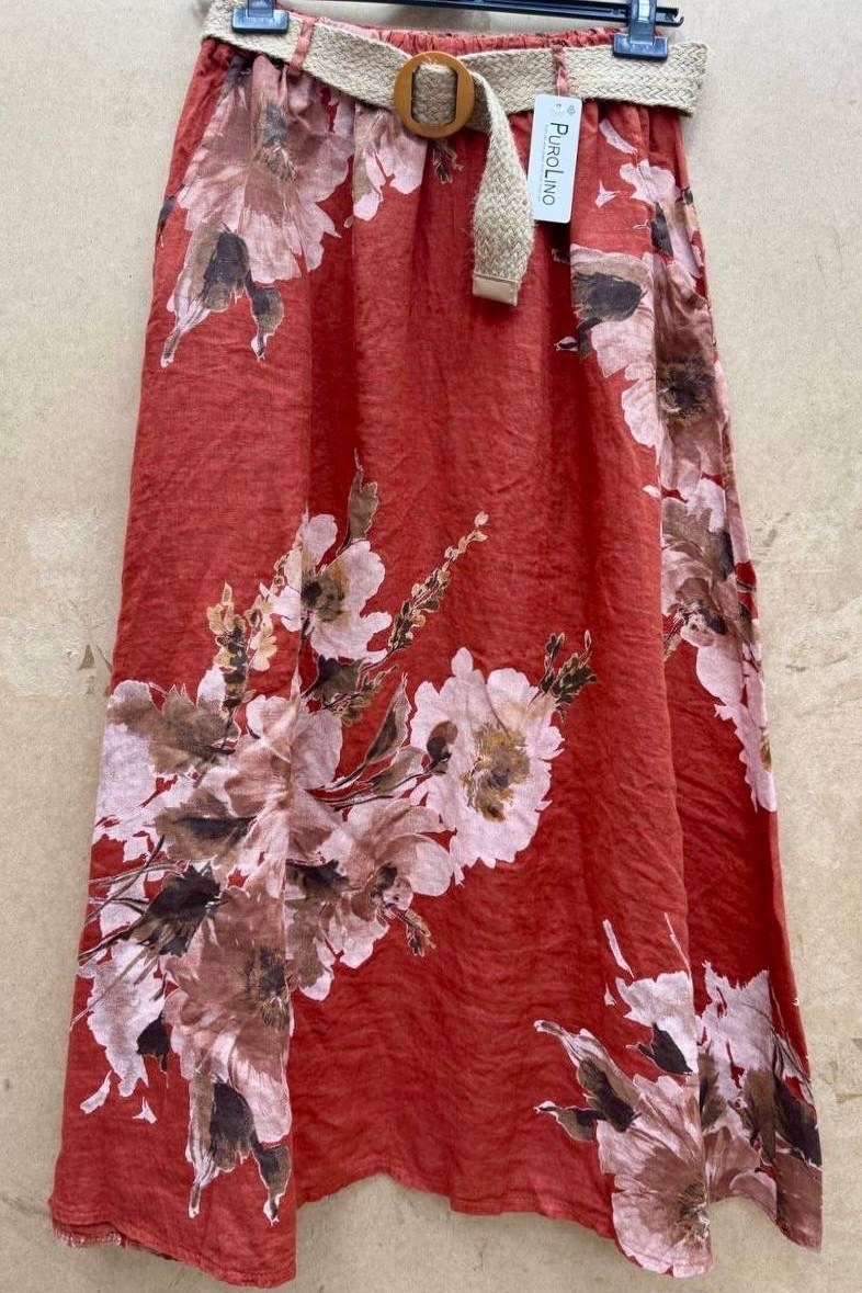 юбка с цветочным принтом,юбка с цветами,льняная юбка,юбка,юбка стильная