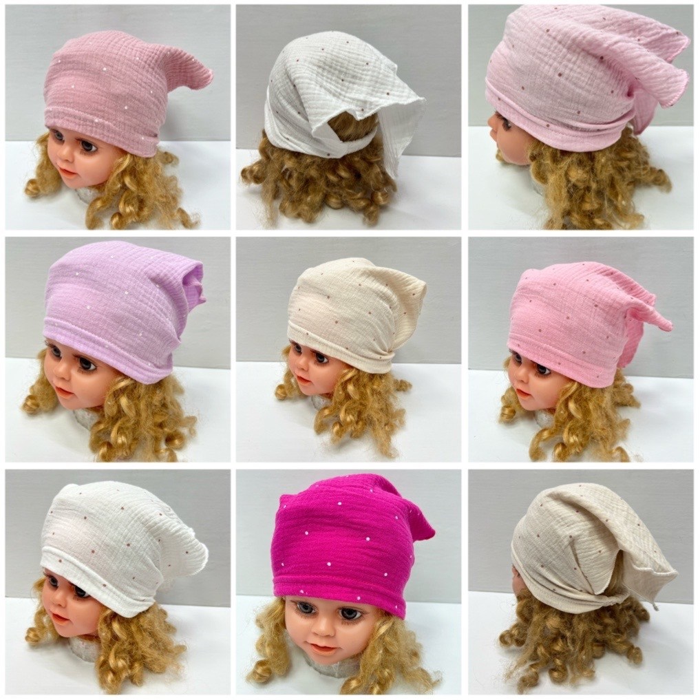 косынка детская,шапка платок,косынка для девочек,повязка муслин,детские косынки