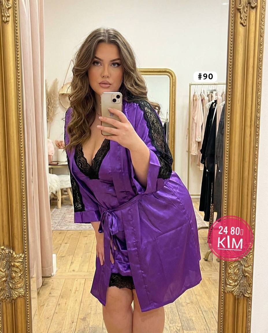 пеньюар женский,шелковый халат,атласный халат,женский халат,пеньюары для полных женщин