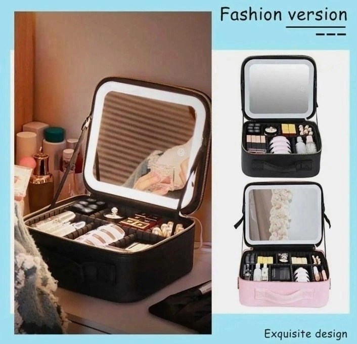 косметичка с зеркалом,умный светодиодный косметичка с зеркалом,компактная косметичка,косметичка с зеркалом-подсветкой,профессиональная косметичка