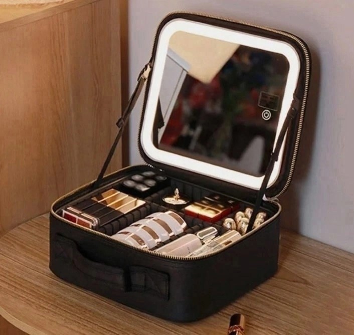 косметичка с зеркалом,умный светодиодный косметичка с зеркалом,компактная косметичка,косметичка с зеркалом-подсветкой,профессиональная косметичка