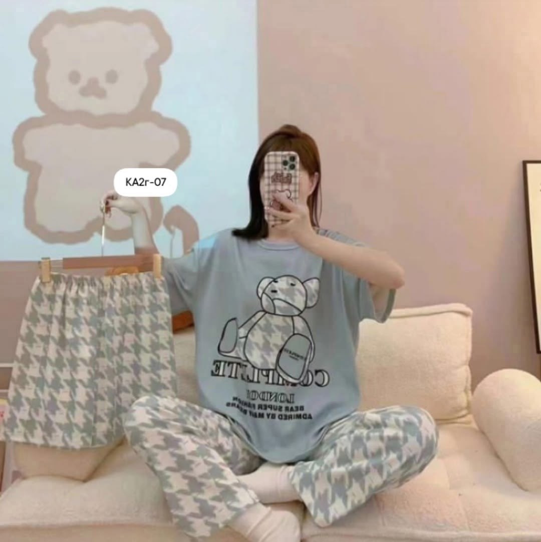 пижама 3в1,пижама женская,пижама 3 в 1 со штанами и шортами elmira_home,комплект пижама,пижама для женщин