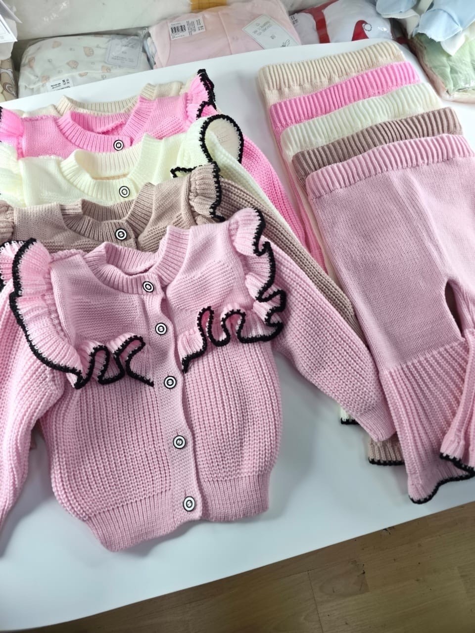 комплект одежды для девочек,костюм вязаный для девочки,кардиган для девочек,детский трикотажный комплект из свитера и брюк,вязаный детский костюм