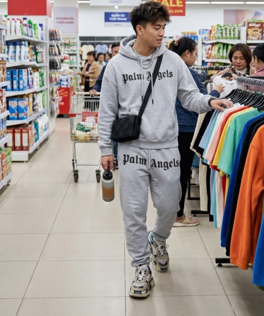 мужская мода,спортивные штаны,мужской спортивный костюм,fear of god essentials grey sweatpants,костюм