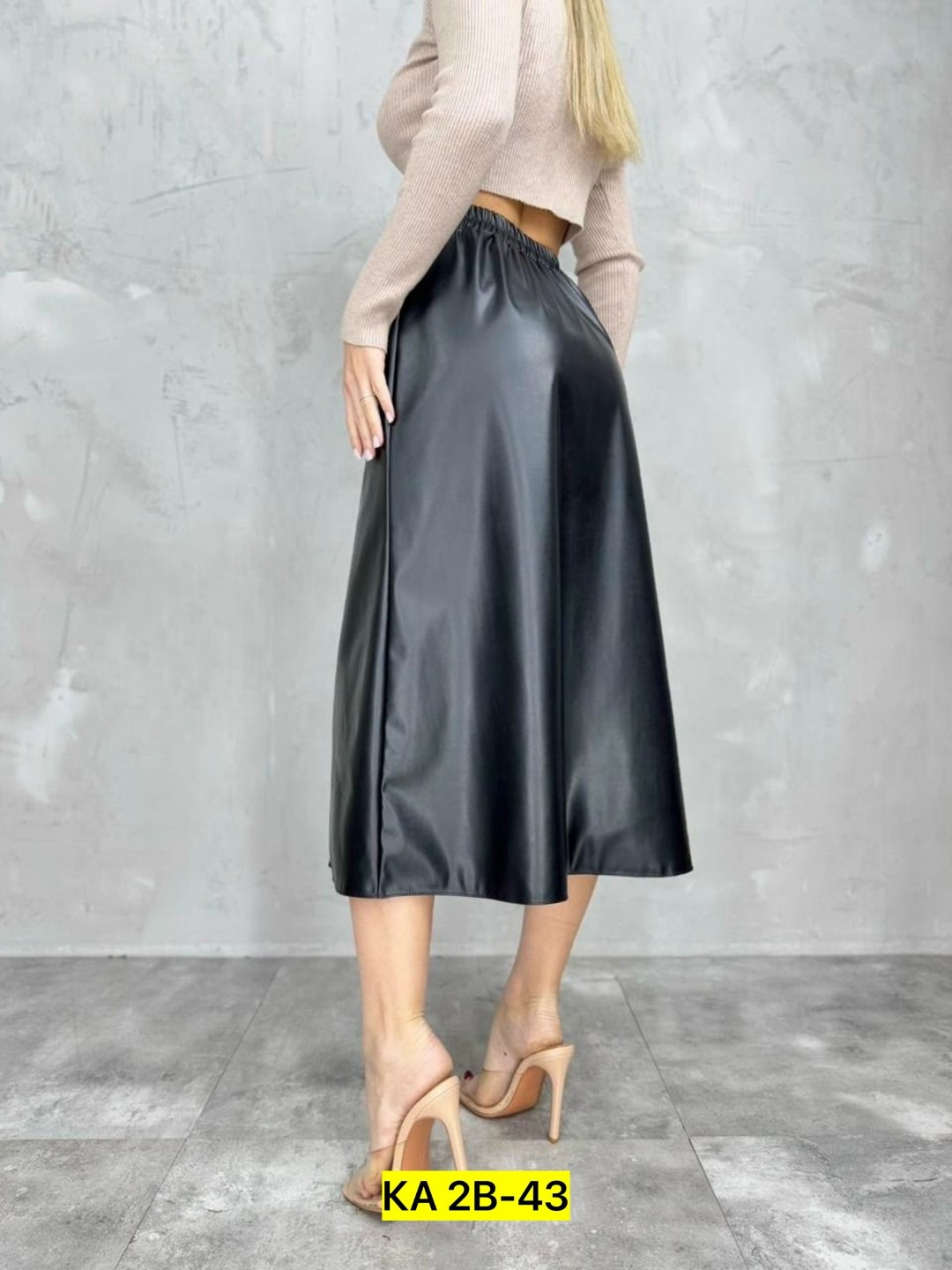 юбка кожаная,юбка трапеция из экокожи,юбка женская экокожа,кожаная юбка миди с разрезом,кожаная юбка длинная