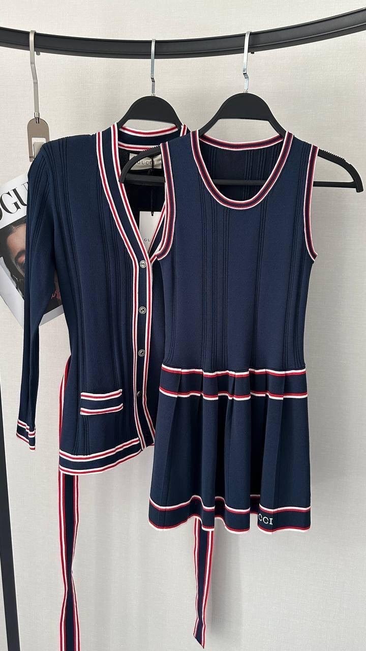 трикотажные костюмы,костюм с юбкой,женские костюмы,кардиган,платье гуччи черное