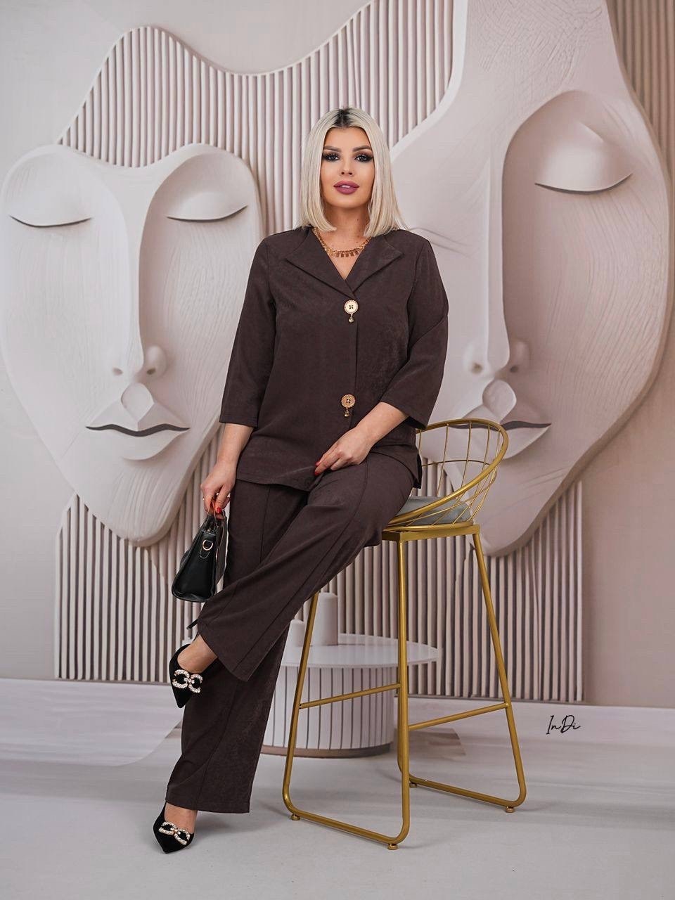 брючный костюм женский больших размеров final style,брючный костюм женский be trendy,брючный костюм женский,брючный костюм в стиле bottega venetta,костюм женский классический