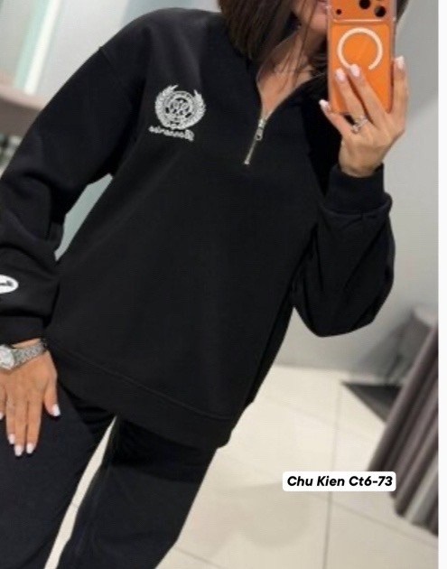 sun victoria women's brown polo neck oversize 3 thread ribbed sweatshirt,свитшот на замке,женская кофта,оверсайз толстовка,свитшот женский