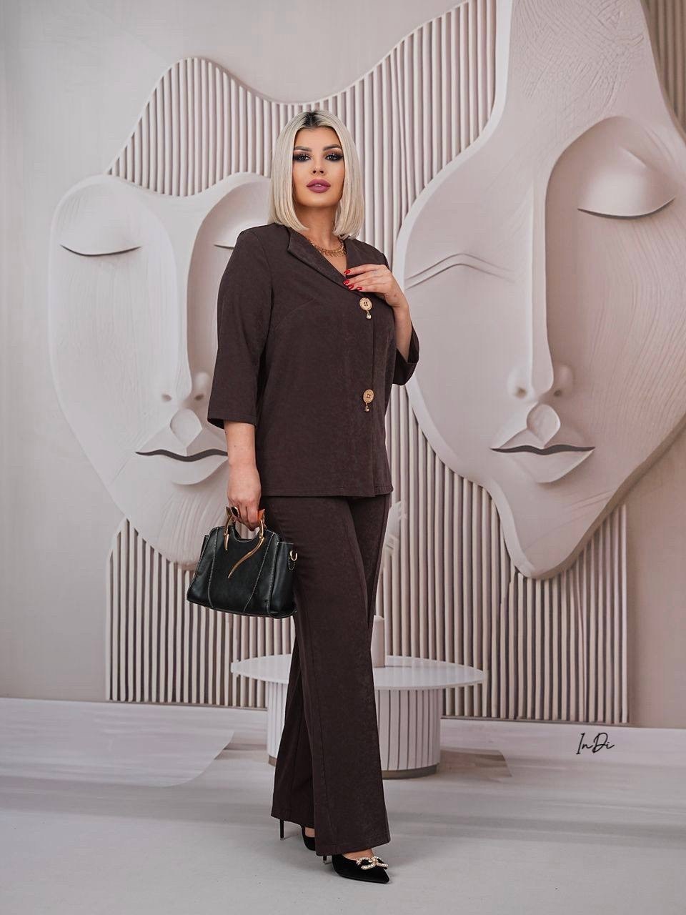 брючный костюм женский больших размеров final style,брючный костюм женский be trendy,брючный костюм женский,брючный костюм в стиле bottega venetta,костюм женский классический