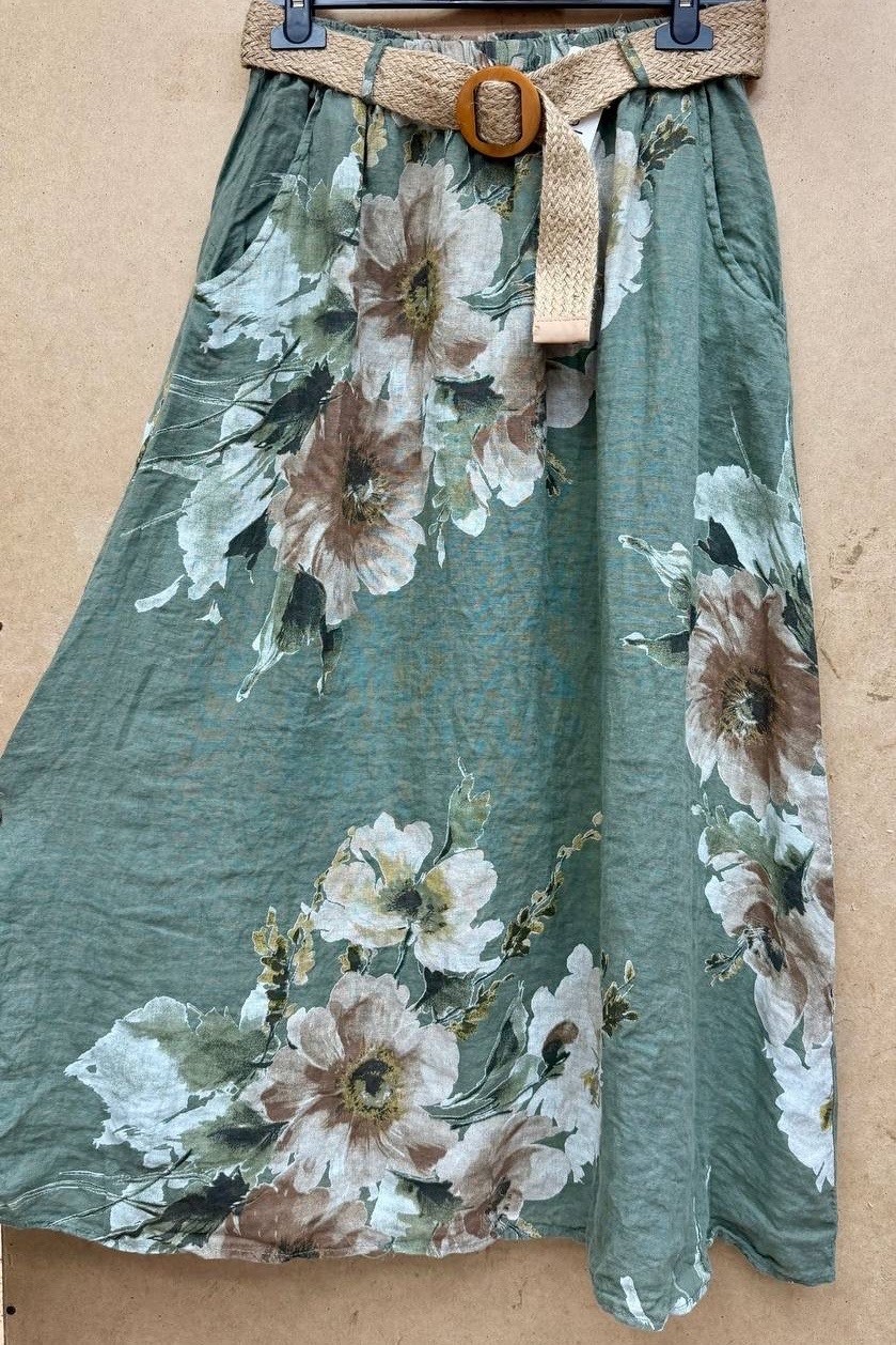 юбка с цветочным принтом,юбка с цветами,льняная юбка,юбка,юбка стильная