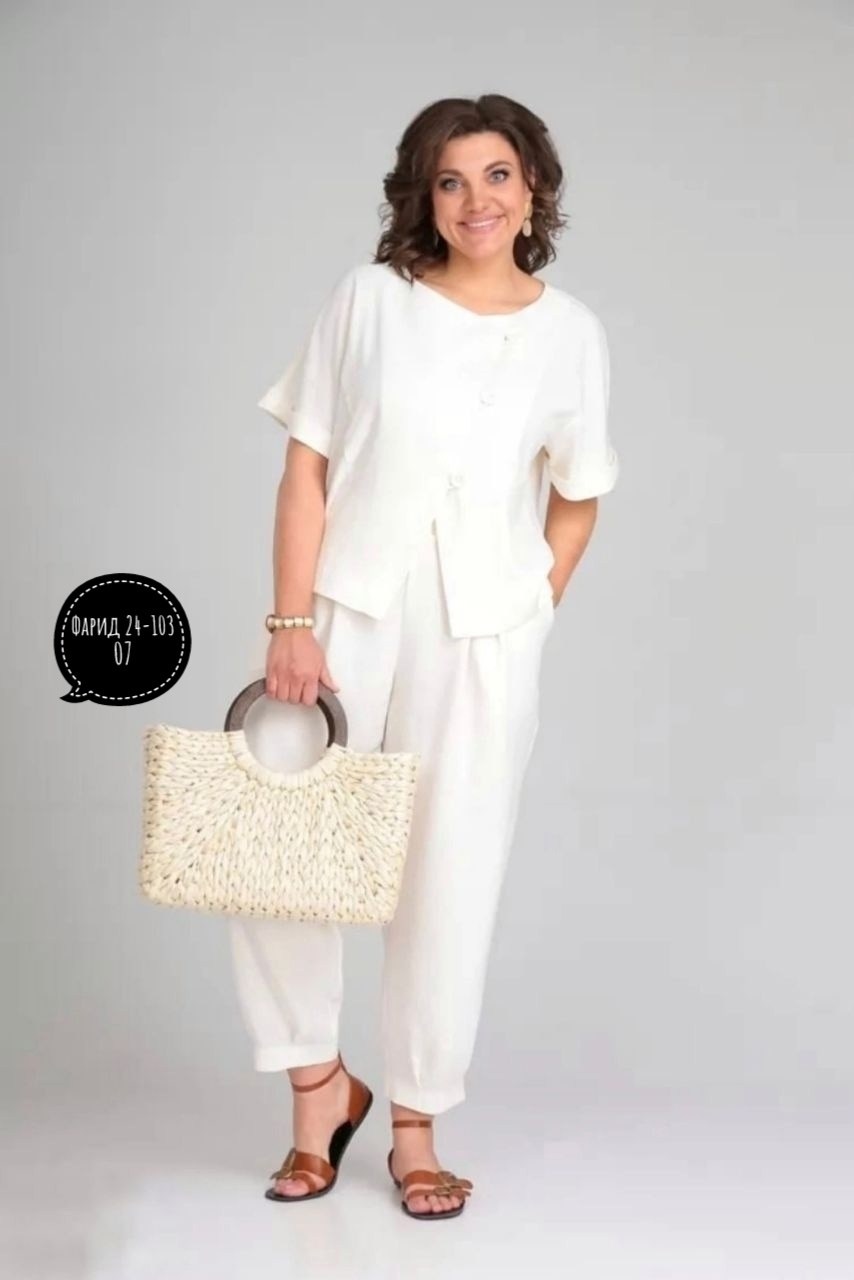 брючный костюм michel chic 1337/1 мохито,летний брючный костюм,летние костюмы женские,брючный костюм michel chic 1337,брючный костюм из льна женский