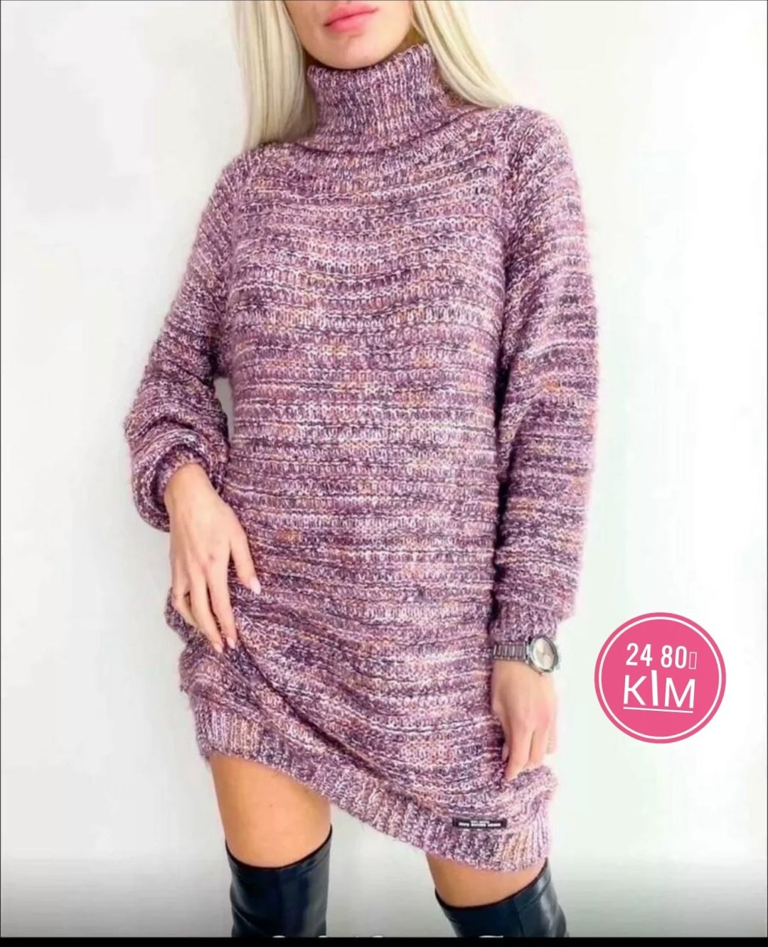 туника вязаная теплая,туника женская вязаная,туника с горлом,вязаное женское платье,свитер оверсайз вязаный теплый