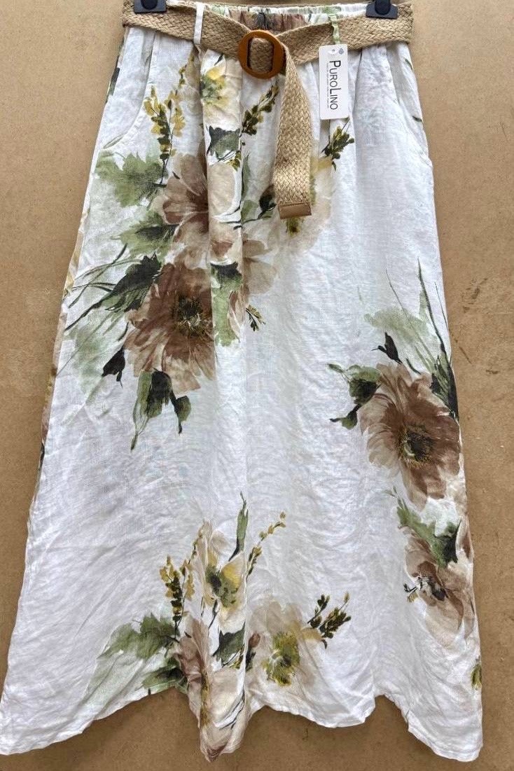 юбка с цветочным принтом,юбка с цветами,льняная юбка,юбка,юбка стильная