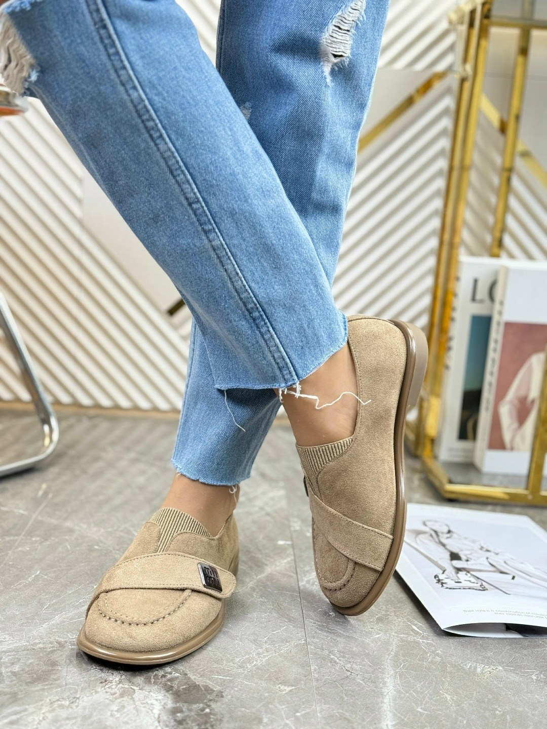 бежевые лоферы,лоферы женские,,женские замшевые лоферы,лоферы замшевый